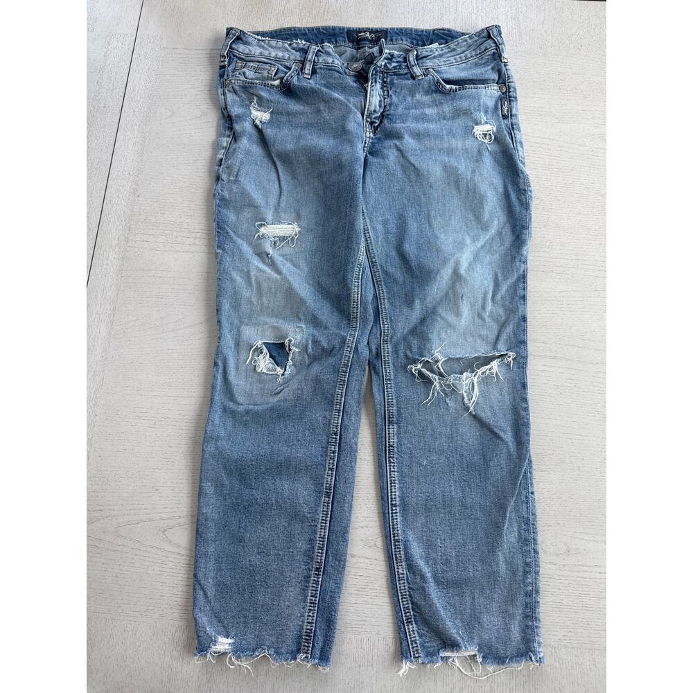 Silver Jeans Distressed Denim 32x27 Cowboy Western Pants (P)